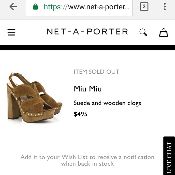 Miu Miu Wooden Suede Platform Sandals - Picture 2 of 8